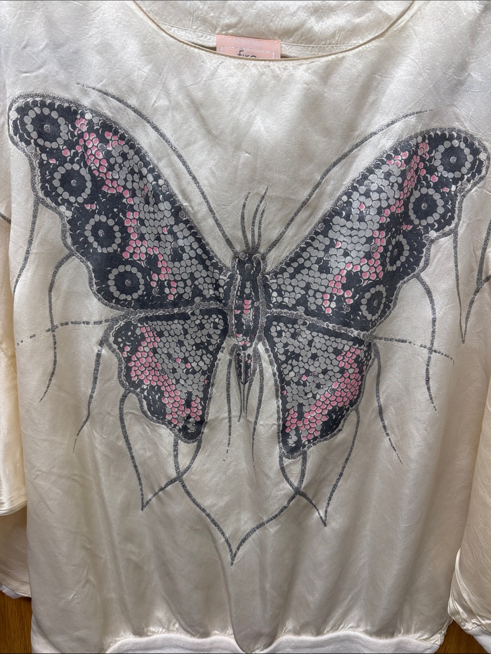 Vintage Fire California Brand Cream Butterfly Graphic Pullover - Picture 10 of 12